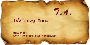 Tárczy Anna névjegykártya