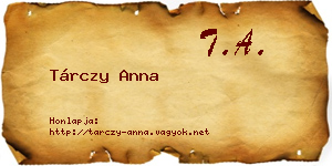 Tárczy Anna névjegykártya