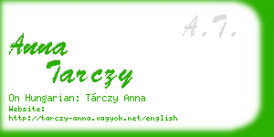 anna tarczy business card